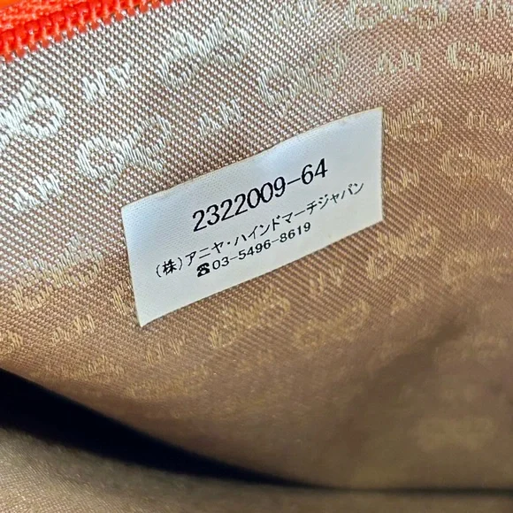 Anya Hindmarch Orange Patent Leather Trim Woven Beach Tote - Picture 11 of 13